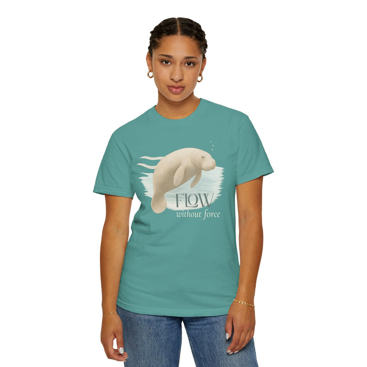 Flow Without Force – Manatee | Calm & Centered | Sketch Series by Pure Perspective | Eco Friendly Graphic Tee