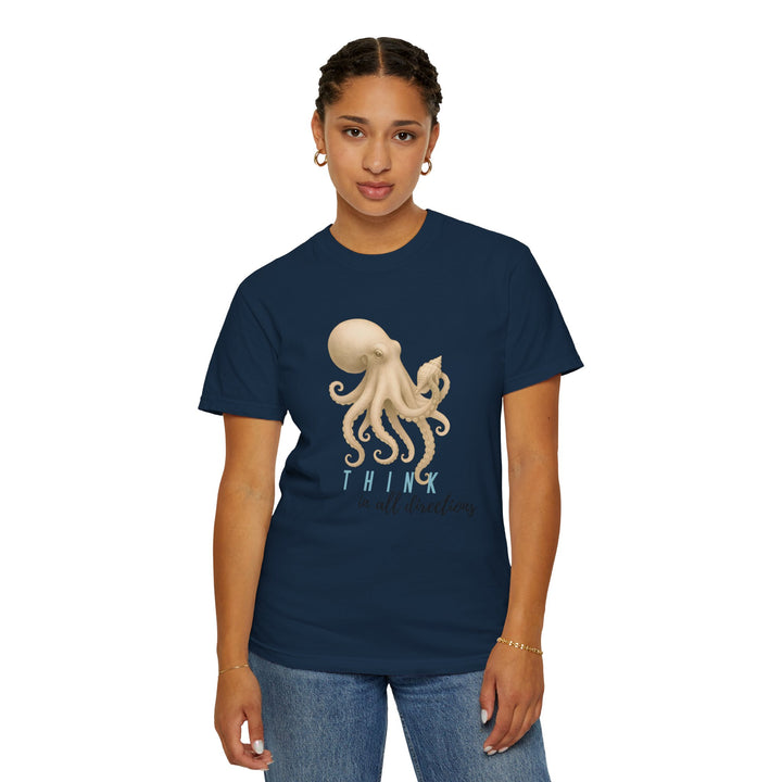 Think In All Directions – Octopus | Joyful & Playful | Sketch Series by Pure Perspective App | Eco Friendly Graphic Tee