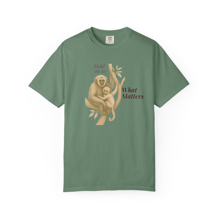 Hold on to What Matters – Gibbon | Connected & Compassionate | Sketch Series by Pure Perspective App | Eco Friendly Graphic Tee