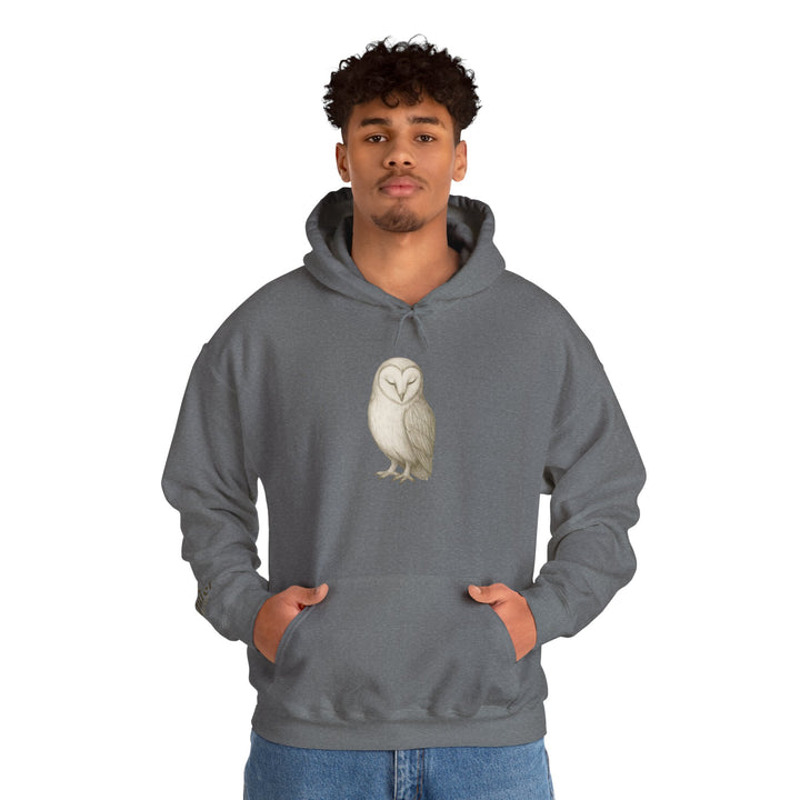 Let Quiet Lead – Barn Owl Edition | Calm & Centered Series | Unisex Heavy Blend™ Hooded Sweatshirt | Eco-Friendly Apparel